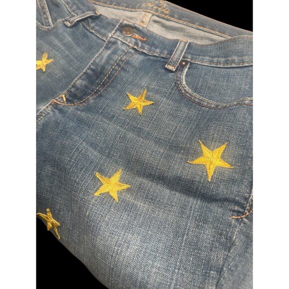 "the DIVA" Womens JEANS with STRETCH Game~Day Party GLAM EMBELLISHED GOLD STARS - Picture 5 of 13